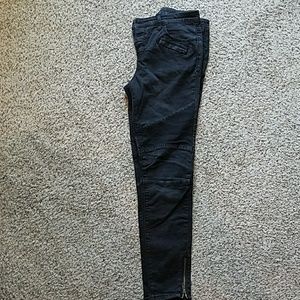 Free people black moto skinny jeans 28